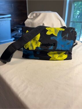 Desigual Jade Venecia Black Floral Crossbody Bag